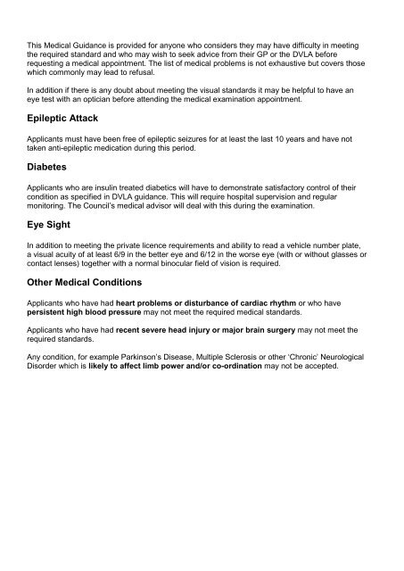 Medical Guidance Form - Gedling Borough Council