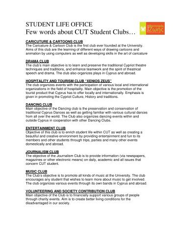 Few words about CUT Student Clubsâ€¦