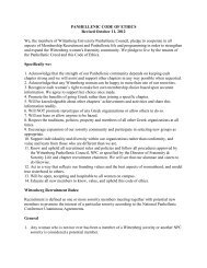 Wittenberg University Panhellenic Code of Ethics