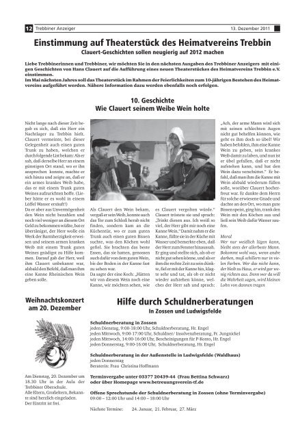 AMTSBLATT Dezember 2011 - clauertstadt-trebbin.de