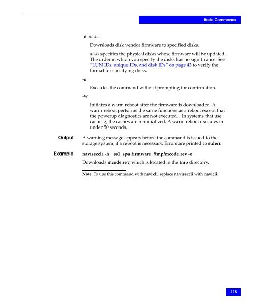 Navisphere Command Line Interface (CLI) Reference - VMware Communities