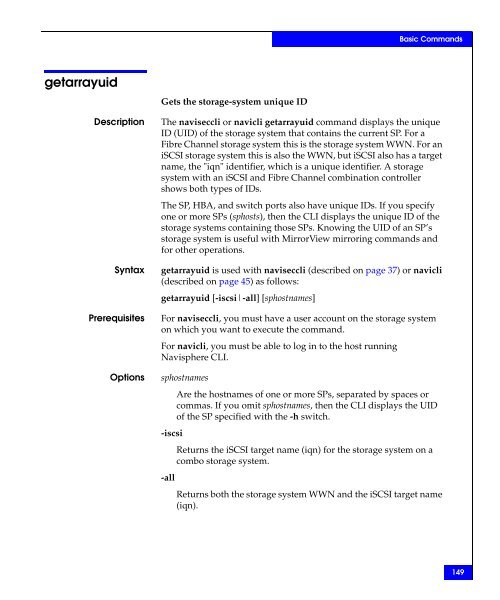 Navisphere Command Line Interface (CLI) Reference - VMware Communities