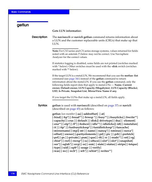 Navisphere Command Line Interface (CLI) Reference - VMware Communities