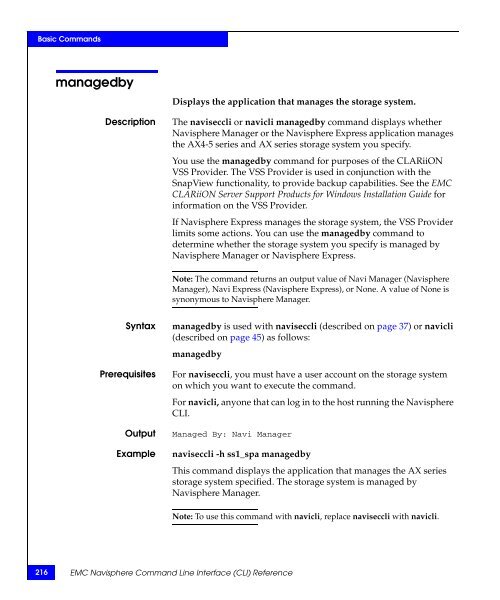 Navisphere Command Line Interface (CLI) Reference - VMware Communities