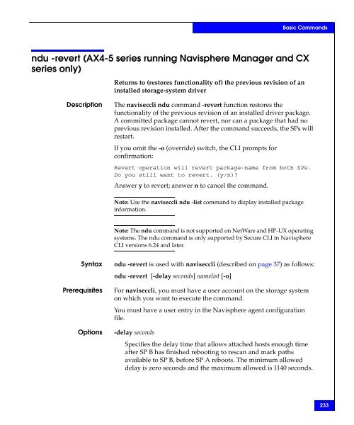 Navisphere Command Line Interface (CLI) Reference - VMware Communities