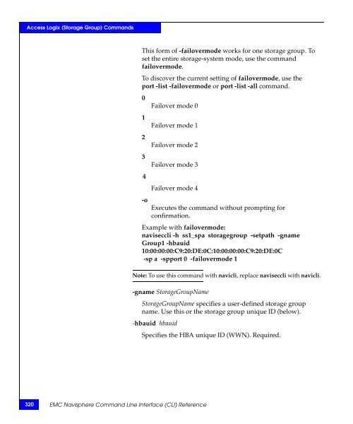 Navisphere Command Line Interface (CLI) Reference - VMware Communities