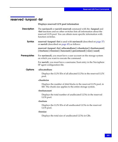 Navisphere Command Line Interface (CLI) Reference - VMware Communities