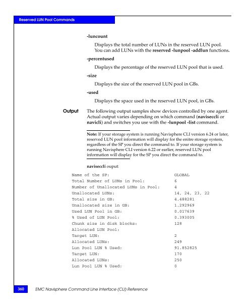 Navisphere Command Line Interface (CLI) Reference - VMware Communities