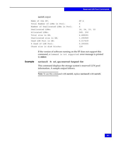 Navisphere Command Line Interface (CLI) Reference - VMware Communities