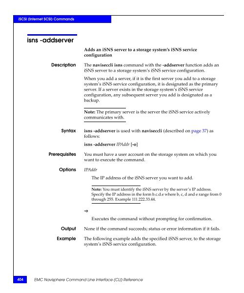 Navisphere Command Line Interface (CLI) Reference - VMware Communities