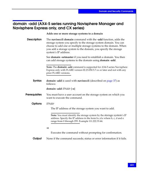 Navisphere Command Line Interface (CLI) Reference - VMware Communities