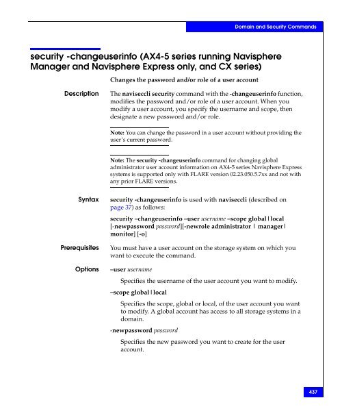 Navisphere Command Line Interface (CLI) Reference - VMware Communities