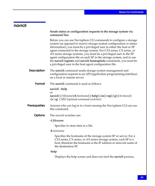 Navisphere Command Line Interface (CLI) Reference - VMware Communities