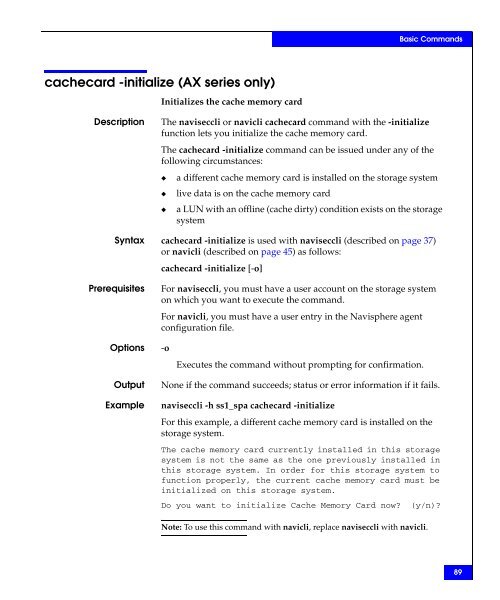 Navisphere Command Line Interface (CLI) Reference - VMware Communities