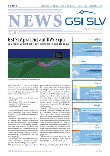 GSI SLV präsent auf DVS Expo - SLV Duisburg