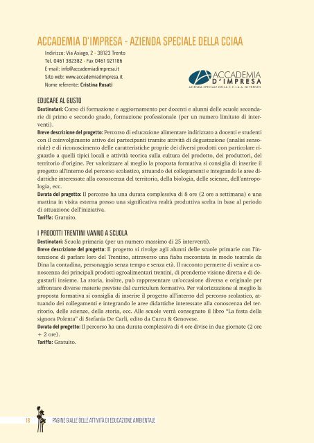 PAGINE GIALLE - Agenzia provinciale per la protezione dell'ambiente