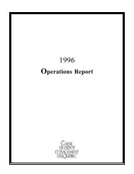 1996 Operations Report - Caisse de dÃ©pÃ´t et placement du QuÃ©bec