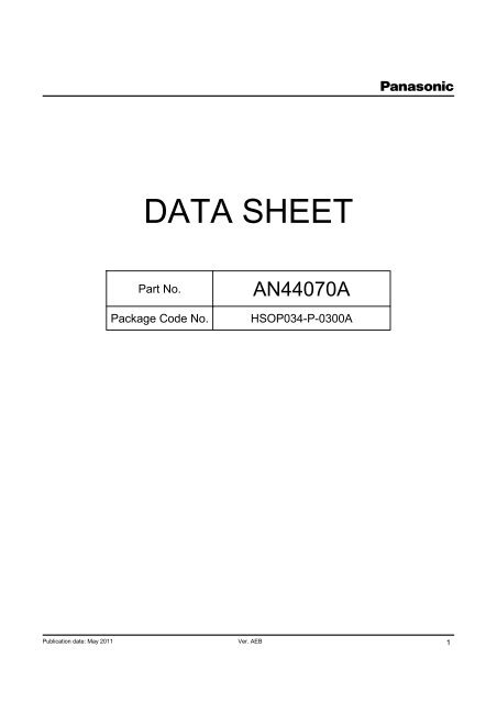 DATA SHEET - Panasonic