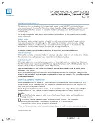 TIAA-CREF Online Auditor/Access Authorization/Change Form