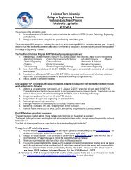 S-STEM Scholarship Application - Louisiana Tech University