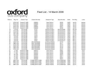 OBC fleetlist - 2008-03-14 - Oxford Bus Company