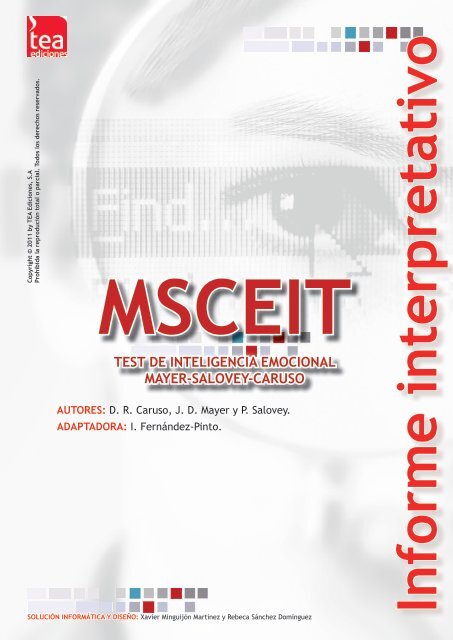 MSCEIT - Test de Inteligencia Emocional Mayer ... - TEA Ediciones