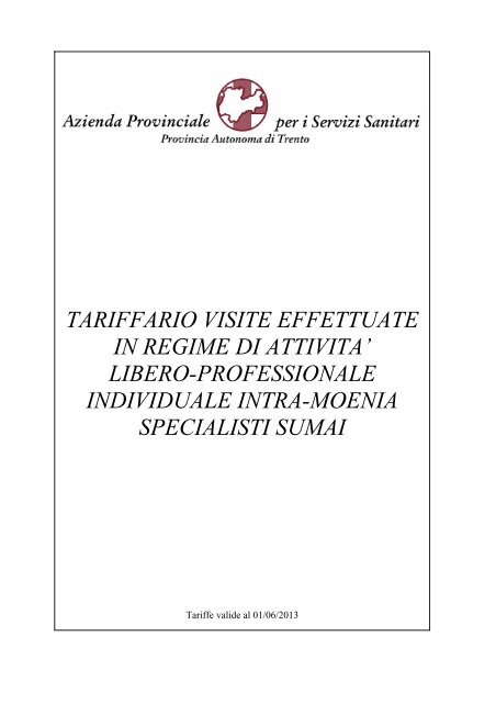 Orari individuali SUMAI aggiornati al 1.6.2013