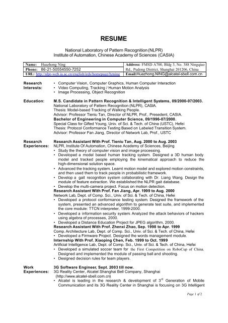 Ninghuazhong resume US _berkeley_