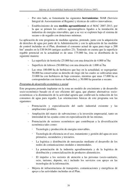 Informe de Sostenibilidad Ambiental - ConfederaciÃ³n HidrogrÃ¡fica ...