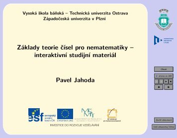 ZÃ¡klady teorie ÄÃ­sel a jejÃ­ch aplikacÃ­ pro nematematiky