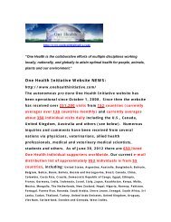 One Health Initiative Website NEWS: