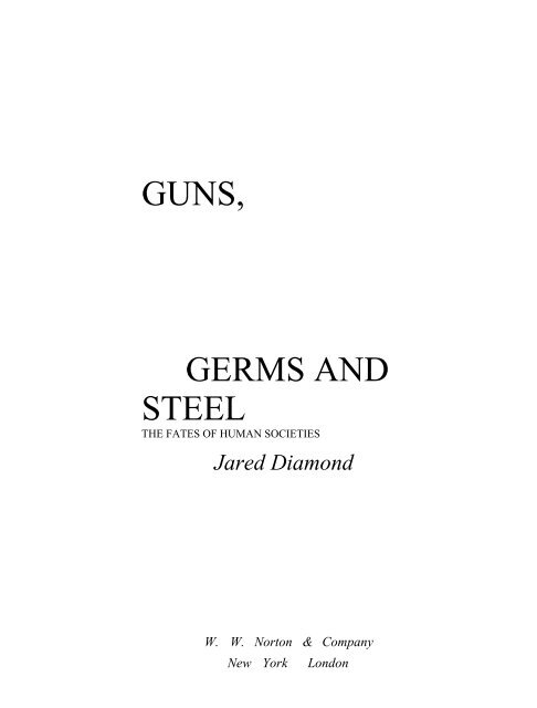 GUNS, GERMS AND STEEL - AHS History