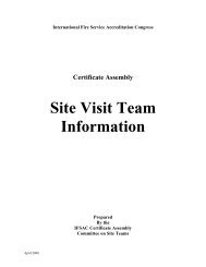 Certificate Assembly Site Visit Team Information - ifsac