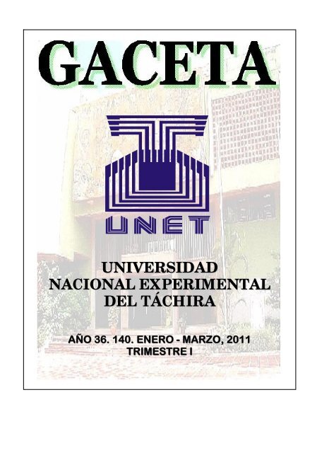 Gaceta I - SecretarÃ­a - Universidad Nacional Experimental del TÃ¡chira