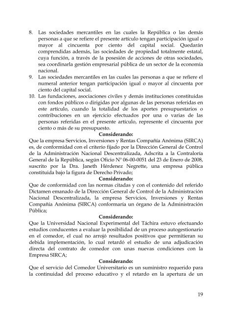 Gaceta I - SecretarÃ­a - Universidad Nacional Experimental del TÃ¡chira