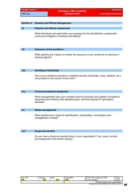 Shell Exploration & Production Contractor HSE Management - PDO