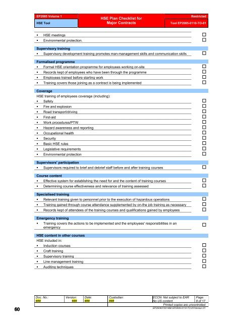 Shell Exploration & Production Contractor HSE Management - PDO