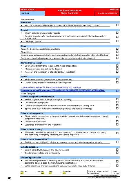 Shell Exploration & Production Contractor HSE Management - PDO