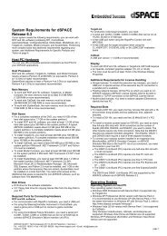 System Requirements for dSPACE Release 6.3