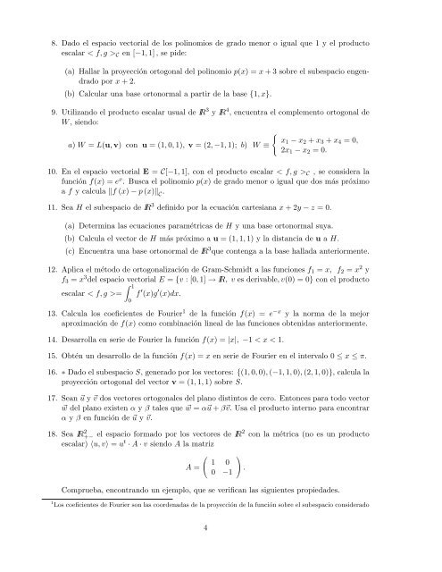 Tema 1: Espacios vectoriales - Departamento de MatemÃ¡ticas