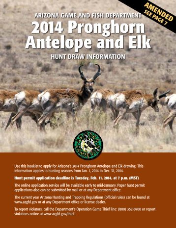 2013 Pronghorn Antelope and Elk Hunt Information - Arizona Game ...