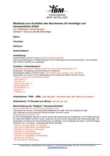 Sozialzeitausweis Merkblatt (PDF) - Turnverband Bern Mittelland