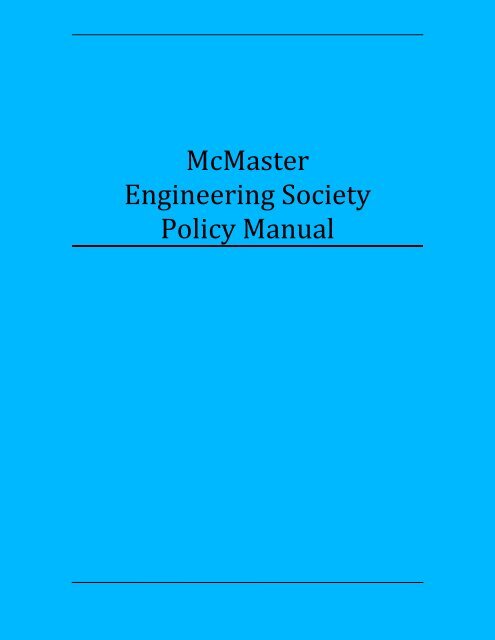 MES Policy Manual