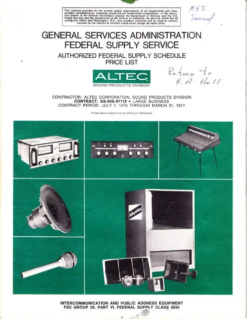 Altec 1211a best sale