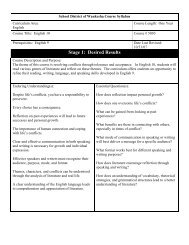 Stage 1: Desired Results - Waukesha School District