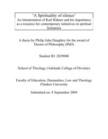 Introductory notes for readers of this thesis - Theses - Flinders ...