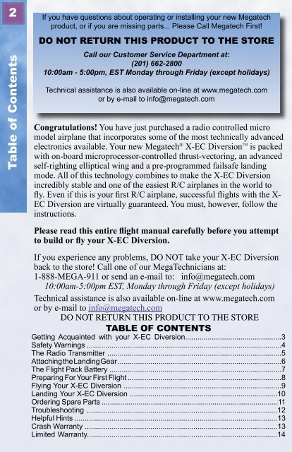 X-EC Instruction Manual - High Definition Radio Control