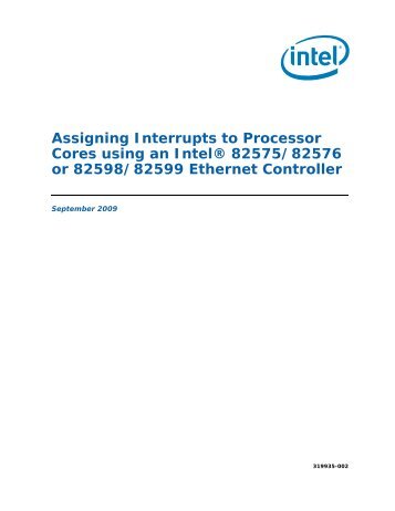 Assign Interrupts to Processor Cores on IntelÂ® Ethernet Controller ...