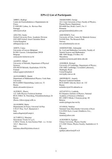 EPS-12 List of Participants - EPS-12 - Kfki