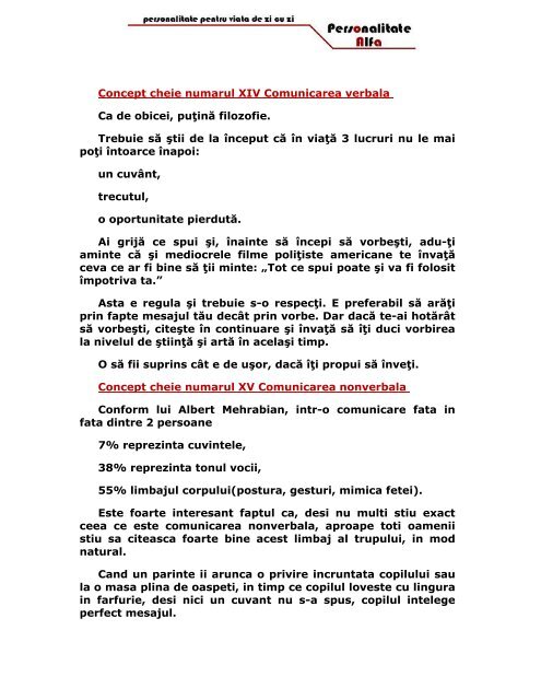 Capitolul IV - Comunicarea - Personalitate Alfa